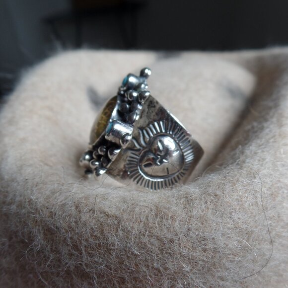 Virgins Saints & Angels Ring NWOT San Benito Turquoise Sterling 6.5 - Picture 5 of 9